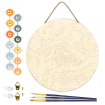 Figured'Art Starry Night Hanging Wood Slice Painting By Numbers Kit
