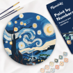 Figured'Art Starry Night Hanging Wood Slice Painting By Numbers Kit