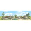 Peco Village with Pond Backscene