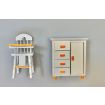 Dolls House Nursery High Chair and Chifforobe Set