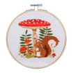 Trimits Toadstool Squirrel Embroidery Hoop Kit