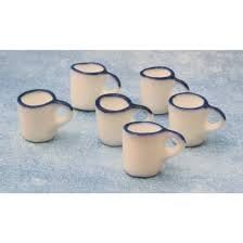 Enamel Mugs x 6 12th Scale Dolls House