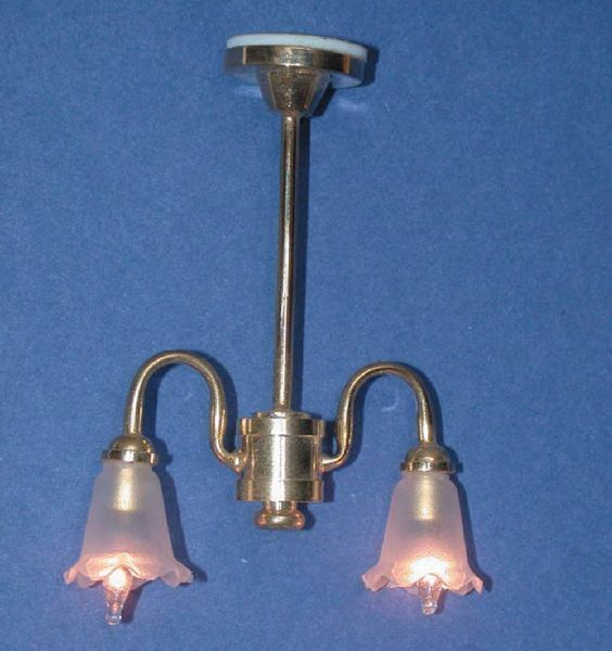 12V Double Ceiling Tulip Light for 12th Scale Dolls House