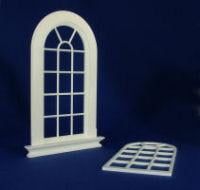 Georgian 16 Pane Window with Rounded Top for 1/12 Scale Dolls House