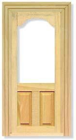 Wooden Glass Top Door for 12th Scale Dolls House