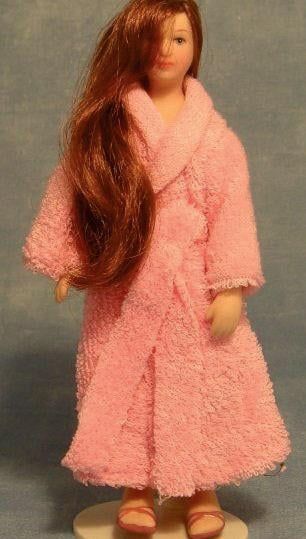 Poseable Lady In Robe for 12th Scale Dolls House