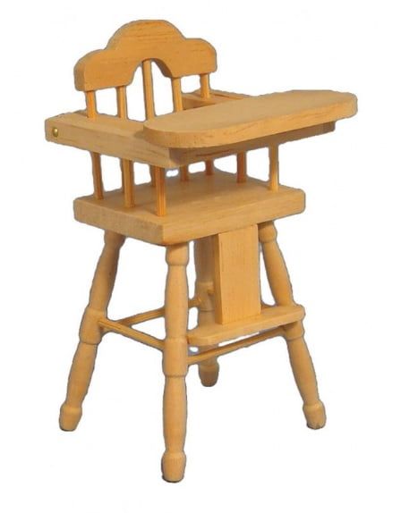 Bare Wood High Chair for 12th Scale Dolls House