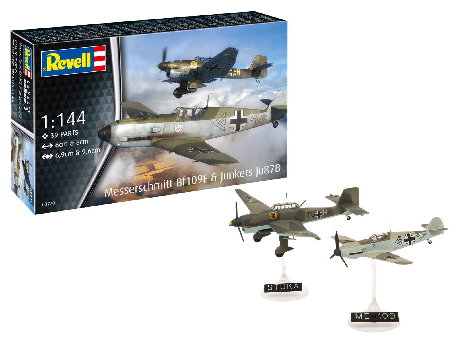 Revell 1/144 Scale Messerschmitt Bf109E & Junkers Ju87B Stuka Model Kits
