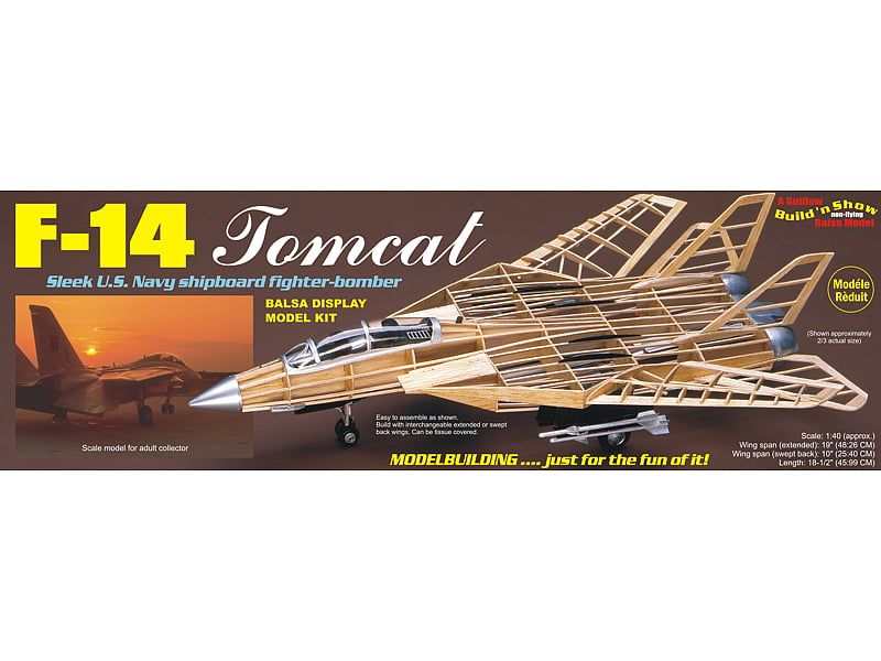 Guillows 1/40 Scale F-14 Tomcat Balsa Model Kit
