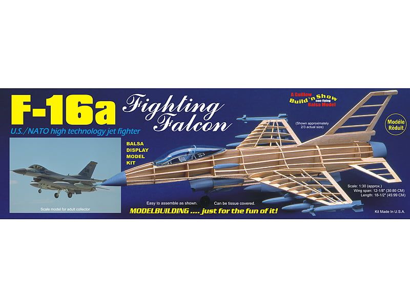 Guillows 1/40 Scale F-16a Fighting Falcon Balsa Model Kit