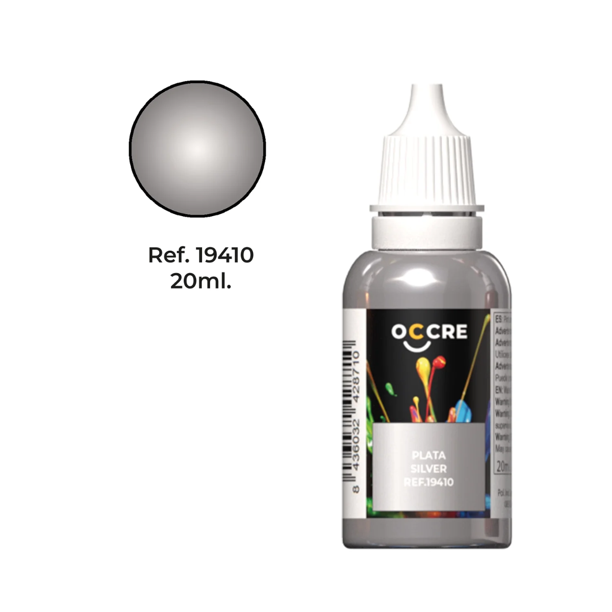 Occre 20ml Acrylic Silver Paint 