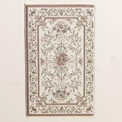 Georgian Style Cream Rug for 12th Scale Dolls House