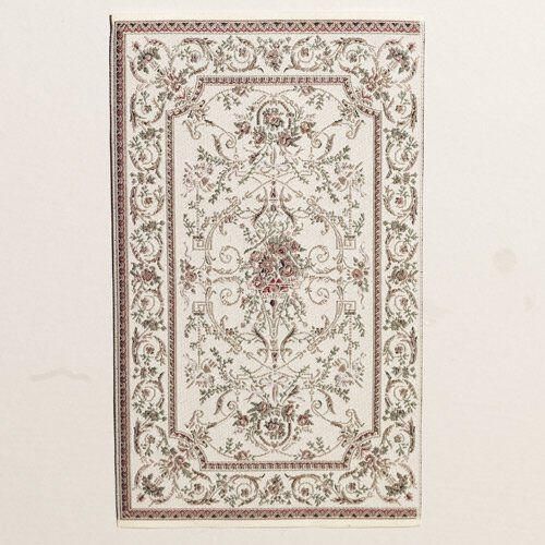 Georgian Style Cream Rug for 12th Scale Dolls House