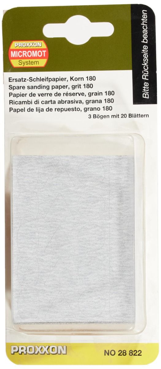 Proxxon Sanding Paper Shapes 180 Grit Pack of 3 Sheets