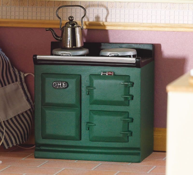 Green Aga Stove for 12th Scale Dolls House