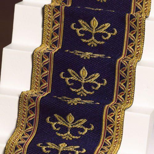 Navy With Gold Detailing Stair Carpet for 12th Scale Dolls House