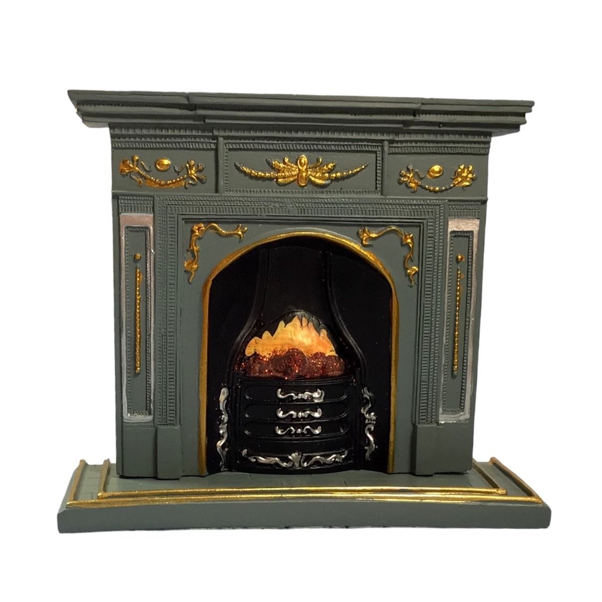 Large Grey and Gold Fireplace for 12th Scale Dolls House