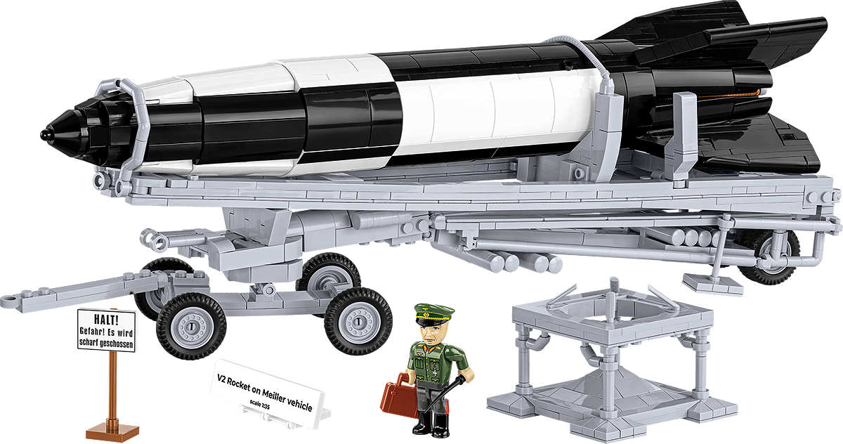 Cobi 1/35 Scale V2 Rocket on Meiller Vehicle - Executive Edition Model Kit