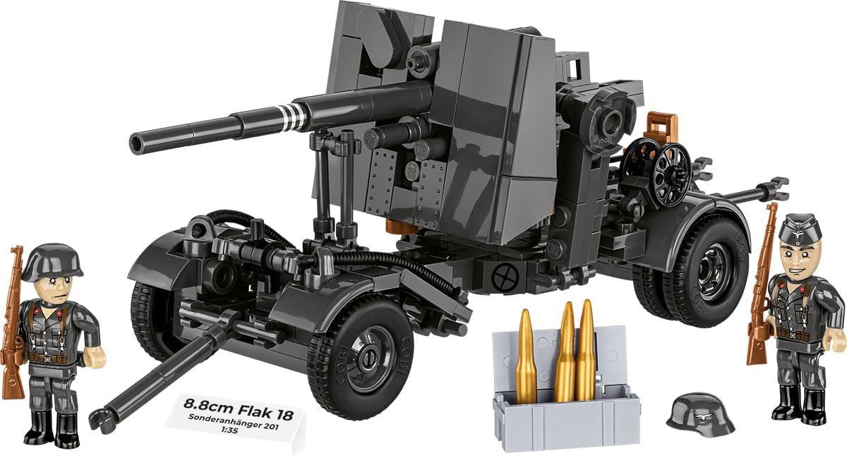 Cobi 1/35 Scale 8.8 cm Flak 18 with Carriage Model Kit