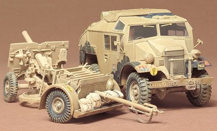 Tamiya 1/35 Scale British 25PDR Field Gun and Quad Gun Tractor Model Kit