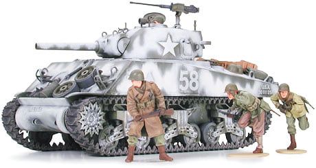 Tamiya 1/35 Scale M4A3 Sherman 105mm Howitzer Figures Included Model Kit