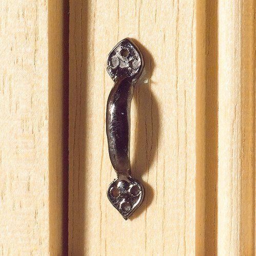 Two Black Tudor Style Black Door Handles for 12th Scale Dolls House