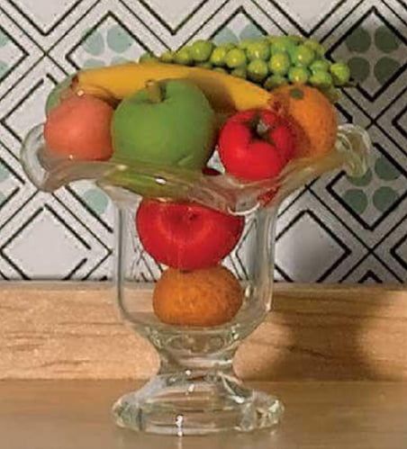 Glass Bowl with Fresh Fruit for 12th Scale Dolls House