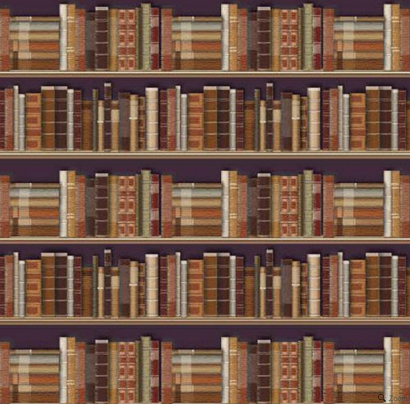Traditional Bookcase Wallpaper for 12th Scale Dolls House