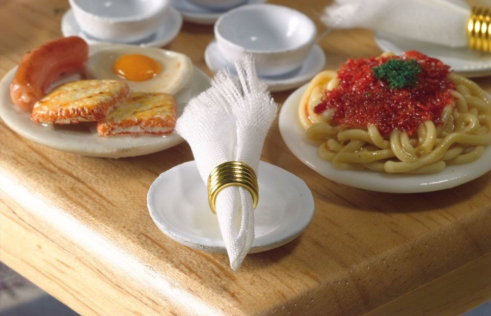 White Napkins x 4 for 12th Scale Dolls House