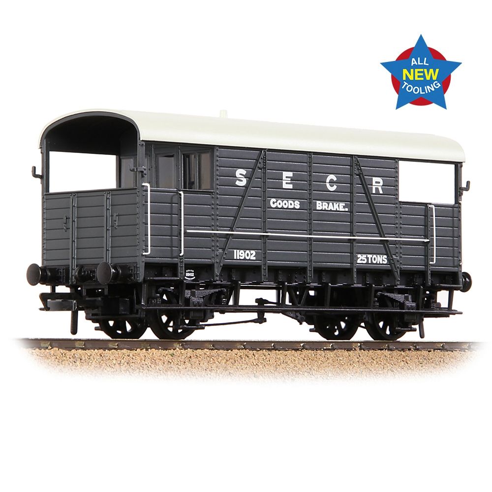 Branchline SE&CR 25T 'Dance Hall' Brake Van SE&CR Grey OO Gauge