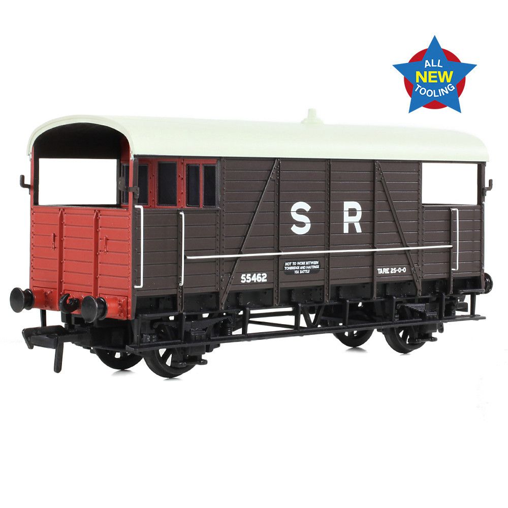 Branchline SE&CR 25T 'Dance Hall' Brake Van SR Brown OO Gauge