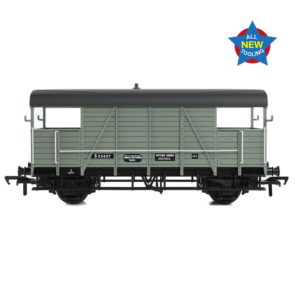 Branchline SE&CR 25T 'Dance Hall' Brake Van BR Grey (Early) OO Gauge