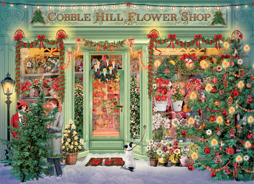 Cobble Hill Christmas Flower Shop 1000 Piece Jigsaw