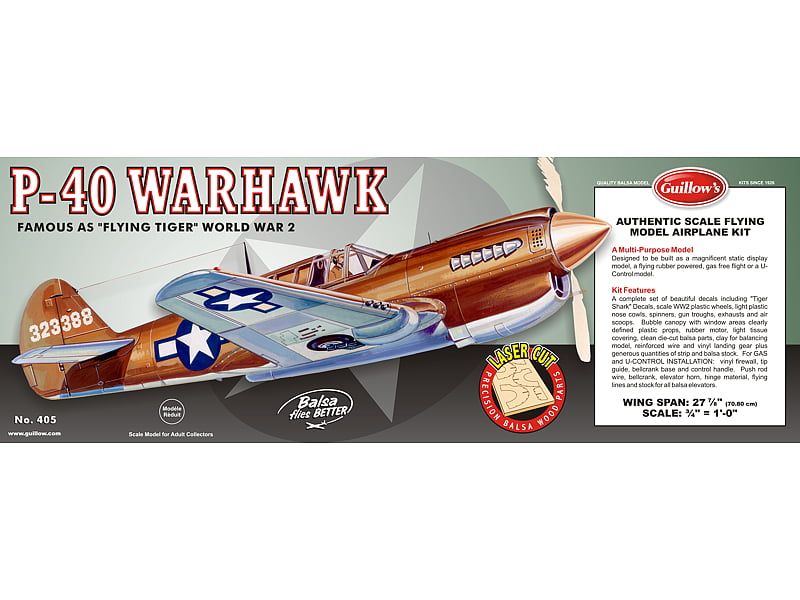 Guillows 1/16 Scale P-40 Warhawk Balsa Model Kit