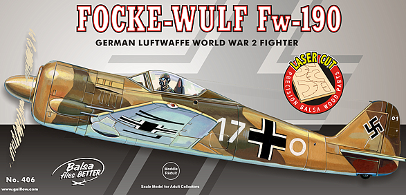 Guillows 1/16 Scale Focke Wulf Fw190 Balsa Model Kit