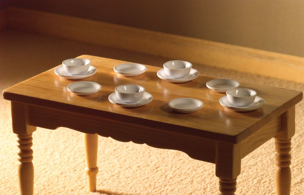 White Place Settings for 12th Scale Dolls House