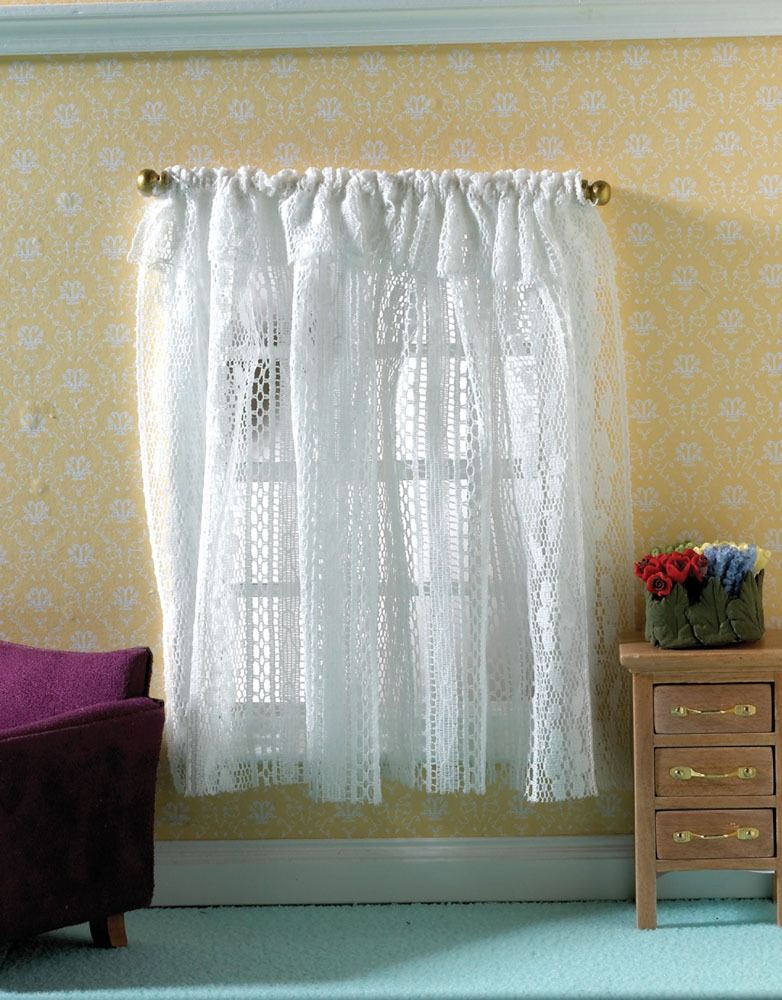 White Lace Curtains for 12th Scale Dolls House