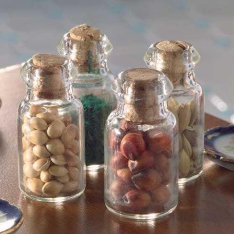 Herb Jars, 4 pcs for 12th Scale Dolls House
