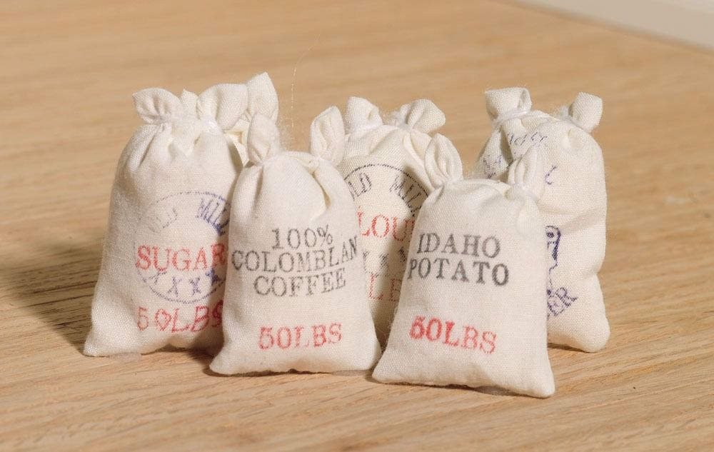Assorted Sacks x 6 for 12th Scale Dolls House