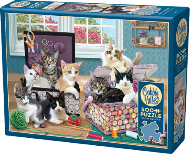 Cobble Hill Crafty Kittens 500 Piece Jigsaw