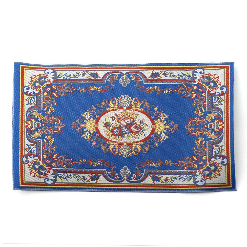 Blue Floral Cameo Rug for 12th Scale Dolls House