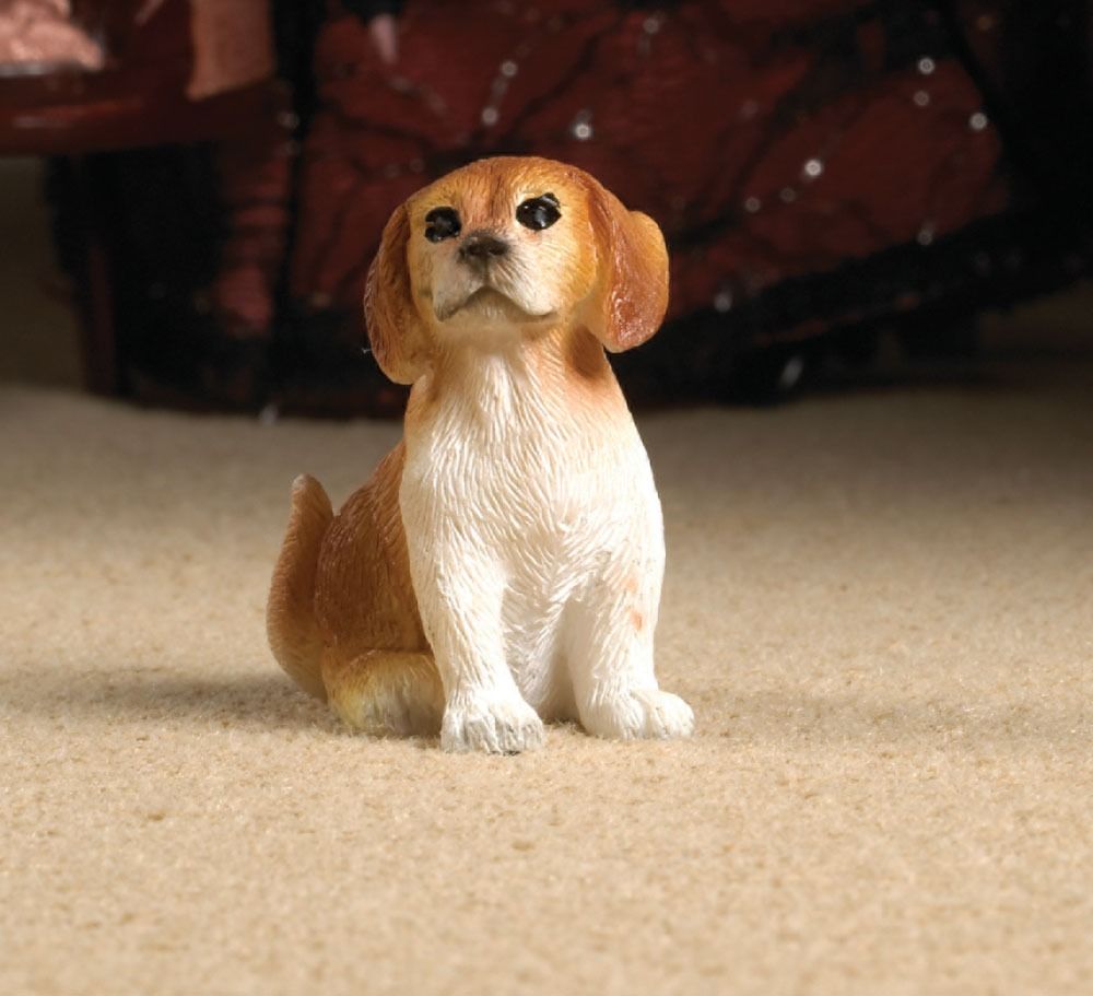 Scoobie the Brown & White Pup for 12th Scale Dolls House
