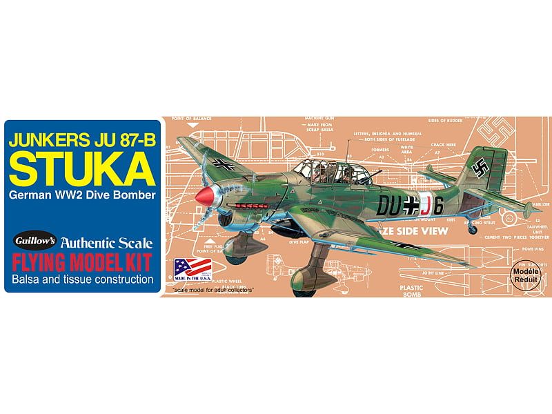 Guillows 1/30 Scale Junkers JU 87-B Stuka Balsa Model Kit