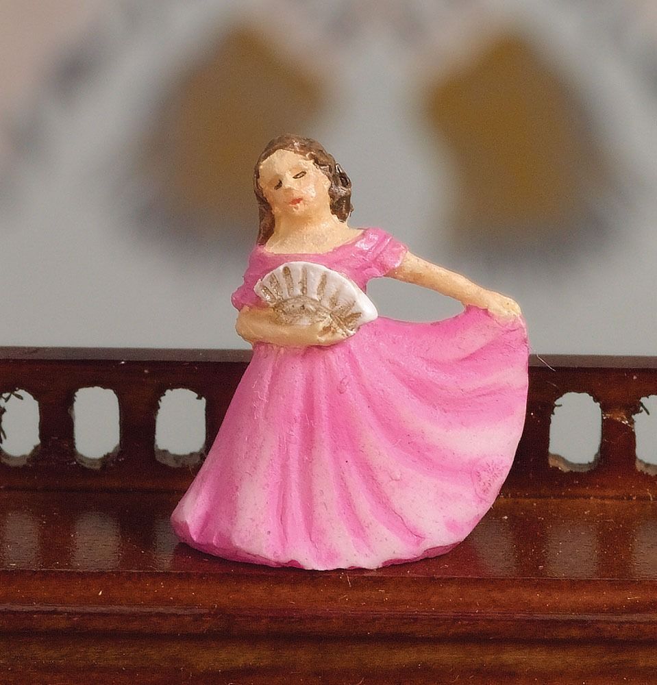 Ornamental Lady in Cerise for 12th Scale Dolls House