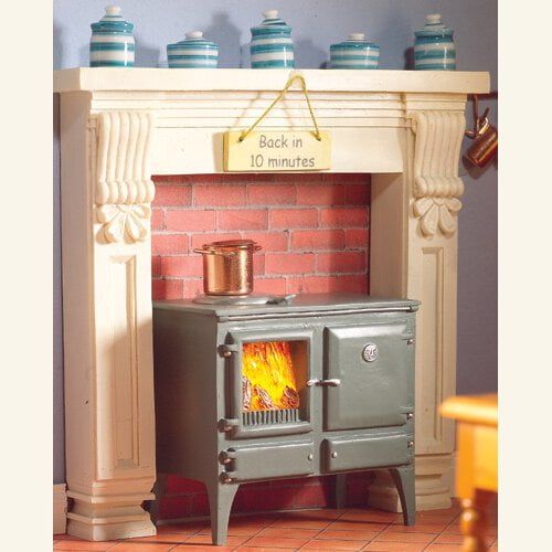 Wood Burning Kitchen Stove for 12th Scale Dolls House