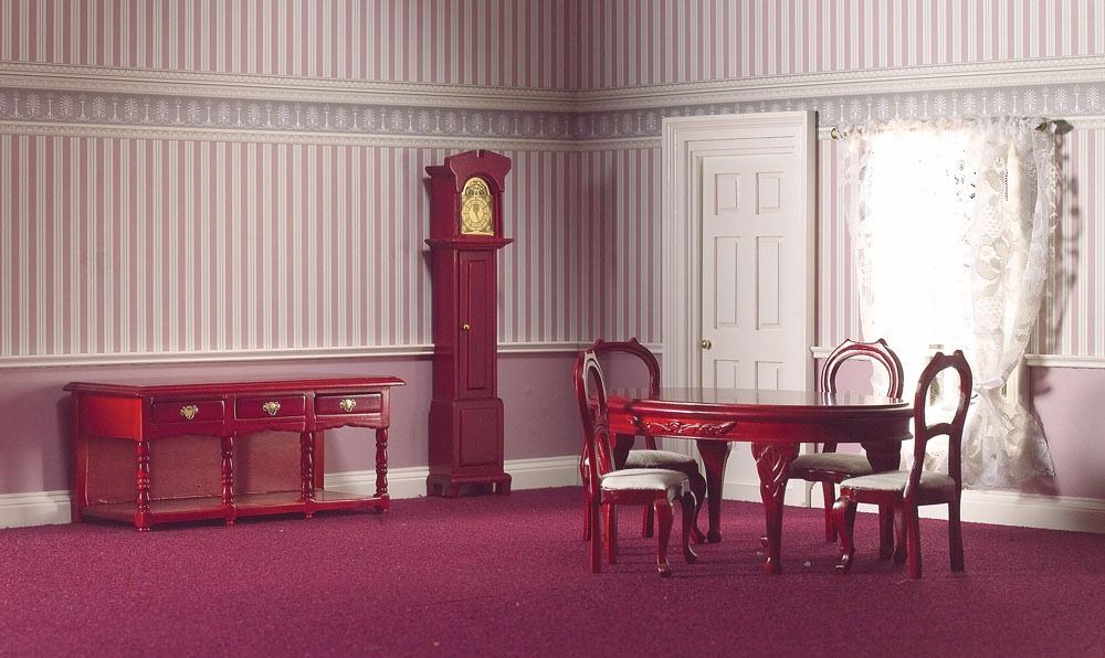 7 Piece Traditional Dining Room Set for 12th Scale Dolls House