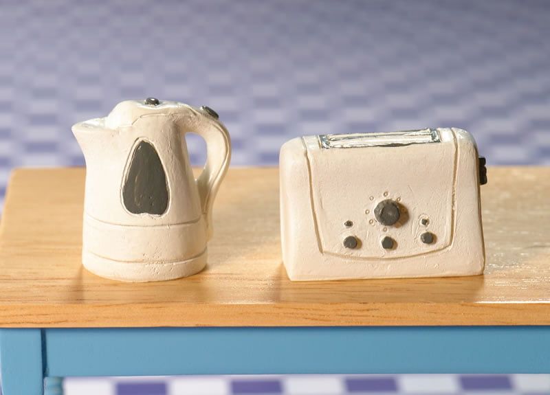 Modern Kettle and Toaster Setfor 12th Scale Dolls House