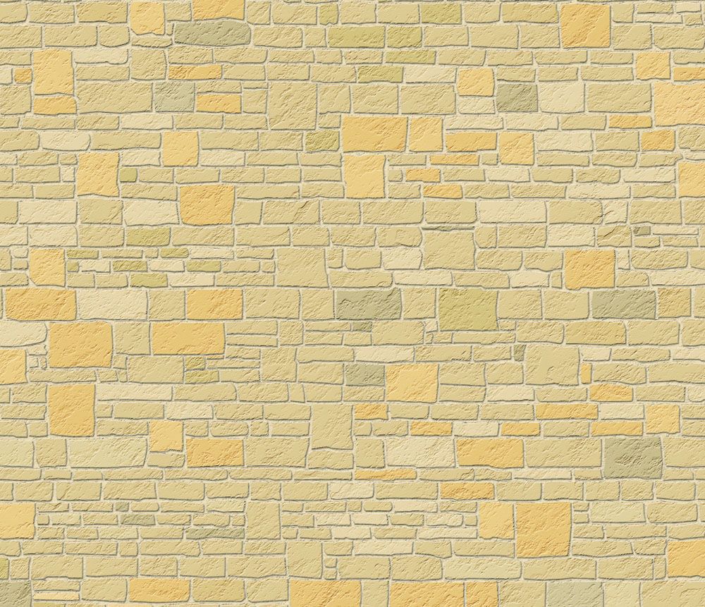Yellow Cotswold Stone External Wallpaper for 12th Scale Dolls House