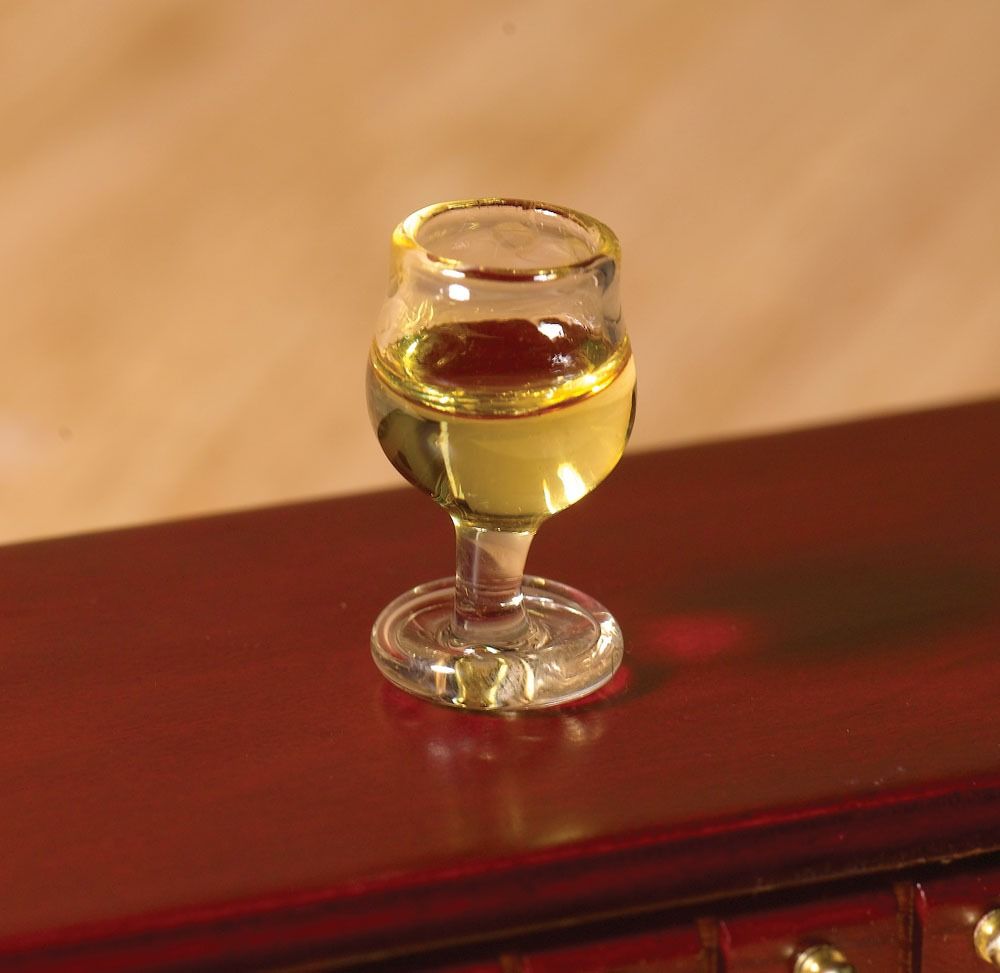 Glass of White Wine for 12th Scale Dolls House