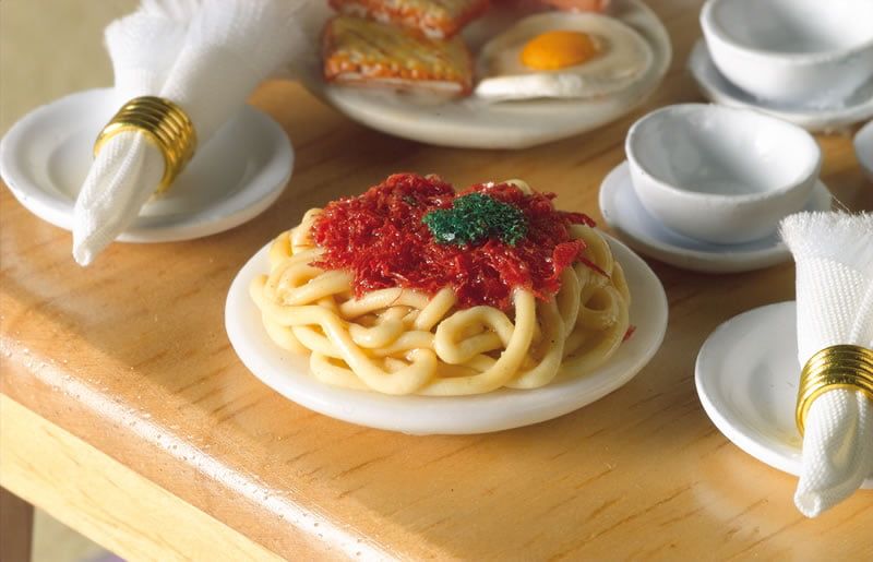 Plate of Spaghetti Bolognese for 12th Scale Dolls House